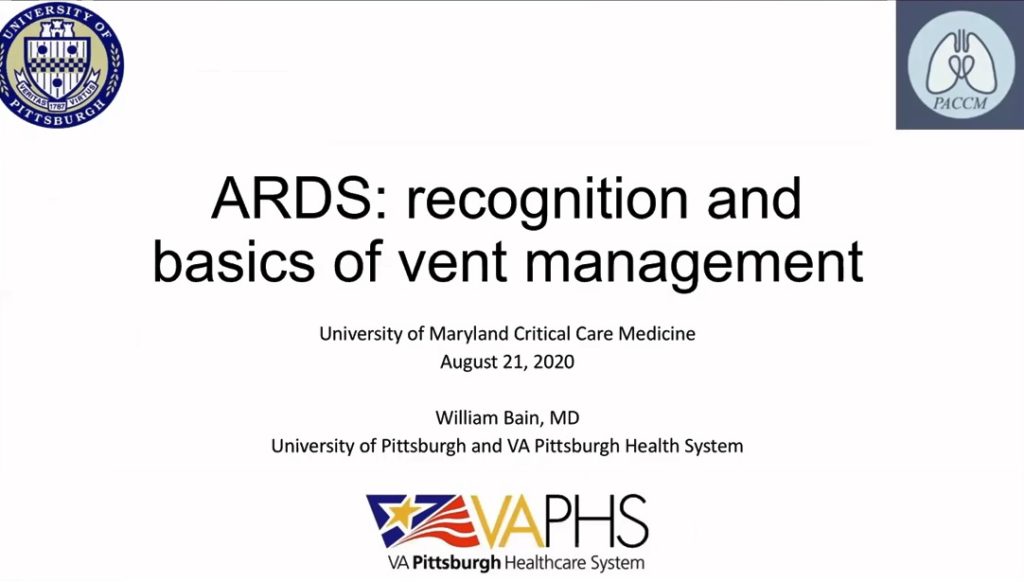 Bain – ARDS: Recognition and Basics of Ventilator Management